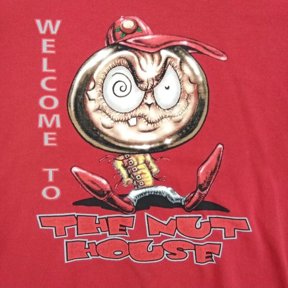 VTG 90's Jerzees OSU Buckeyes Welcome to the Nuthouse T Shirt Size 2XL NCAA Rare - Picture 3 of 5